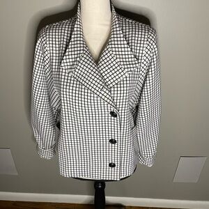 CAbi Black and White Grid Blazer